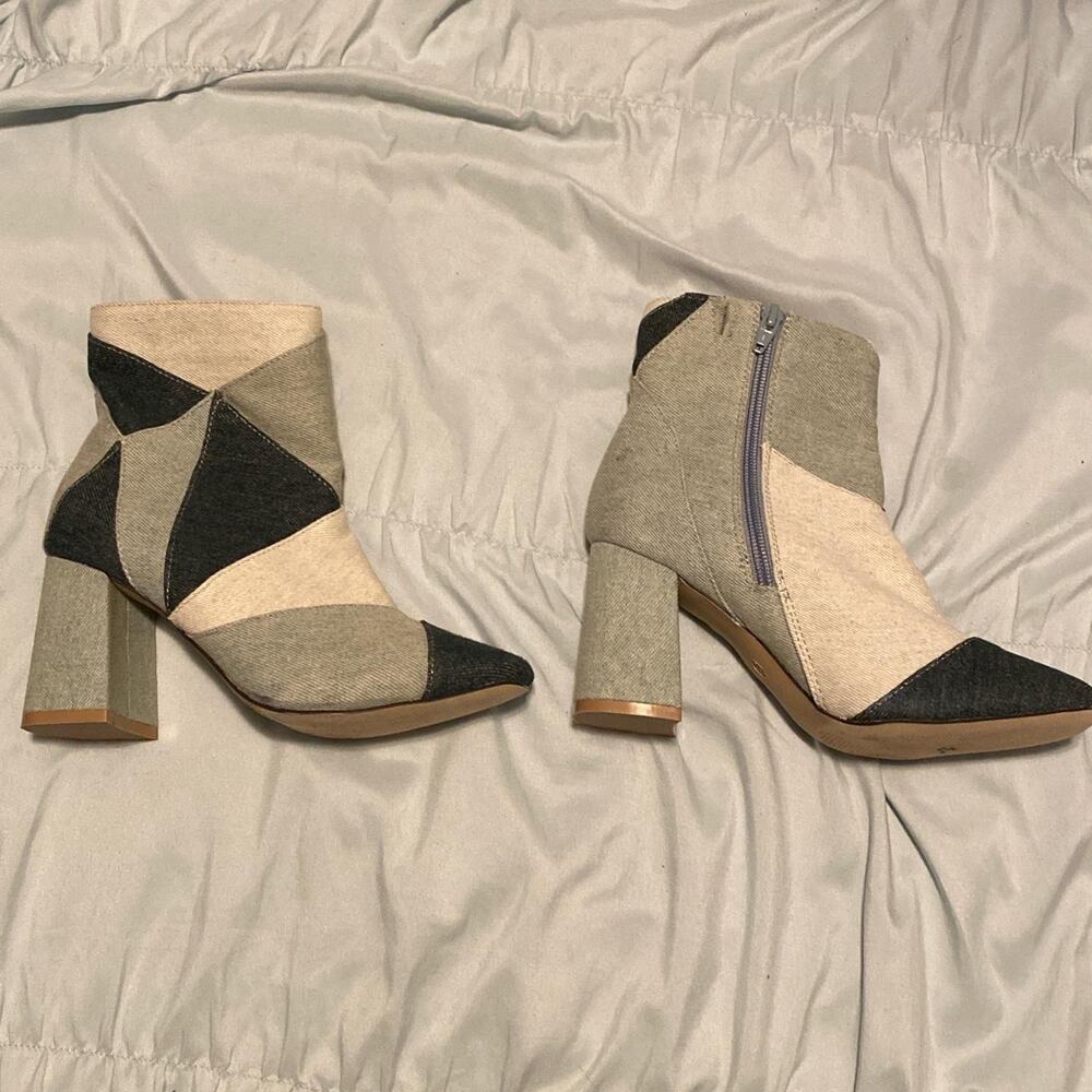 Versona women’s ankle boots size 6 patchwork zip party going out boho city fall